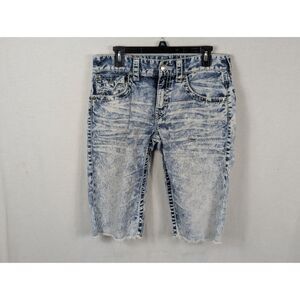 True Religion World Tour Straight Cutoff Acid Wash Shorts Men's Size 31